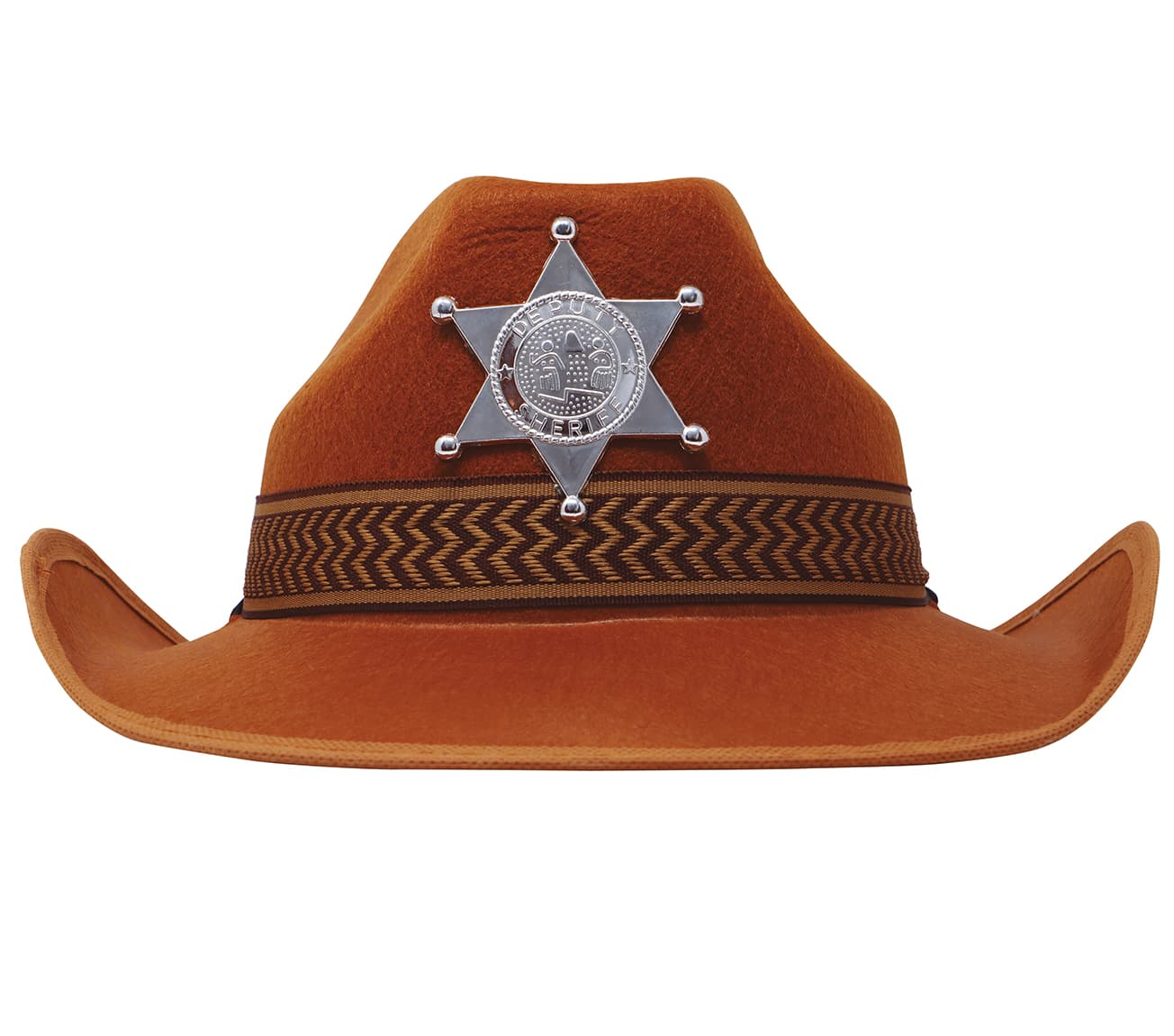 Brun sheriffhat i filt