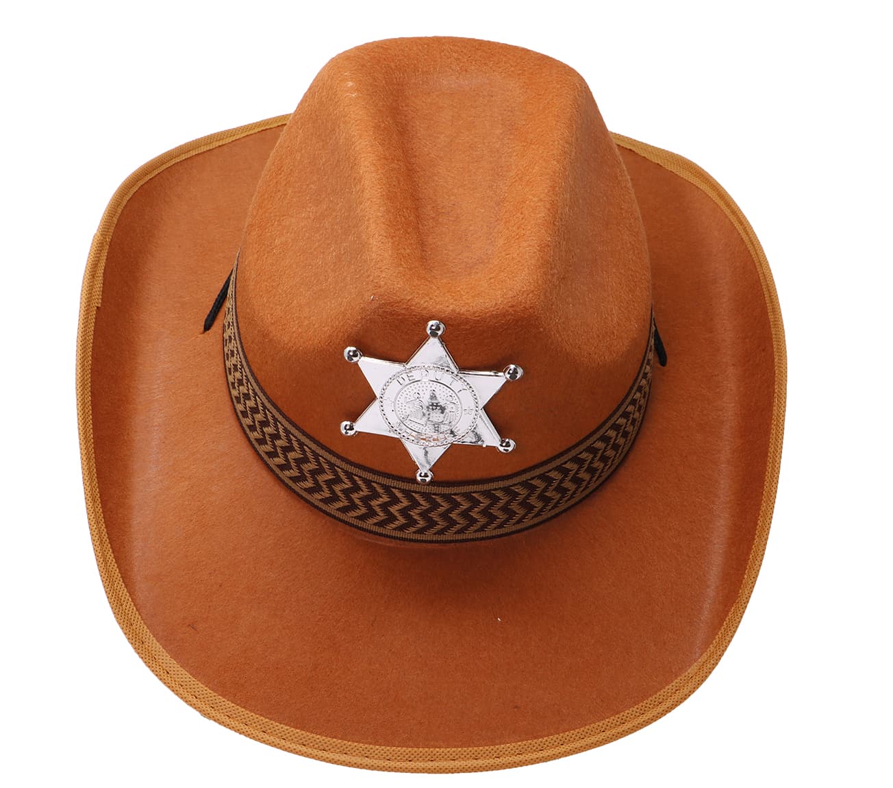 Brun sheriffhat i filt