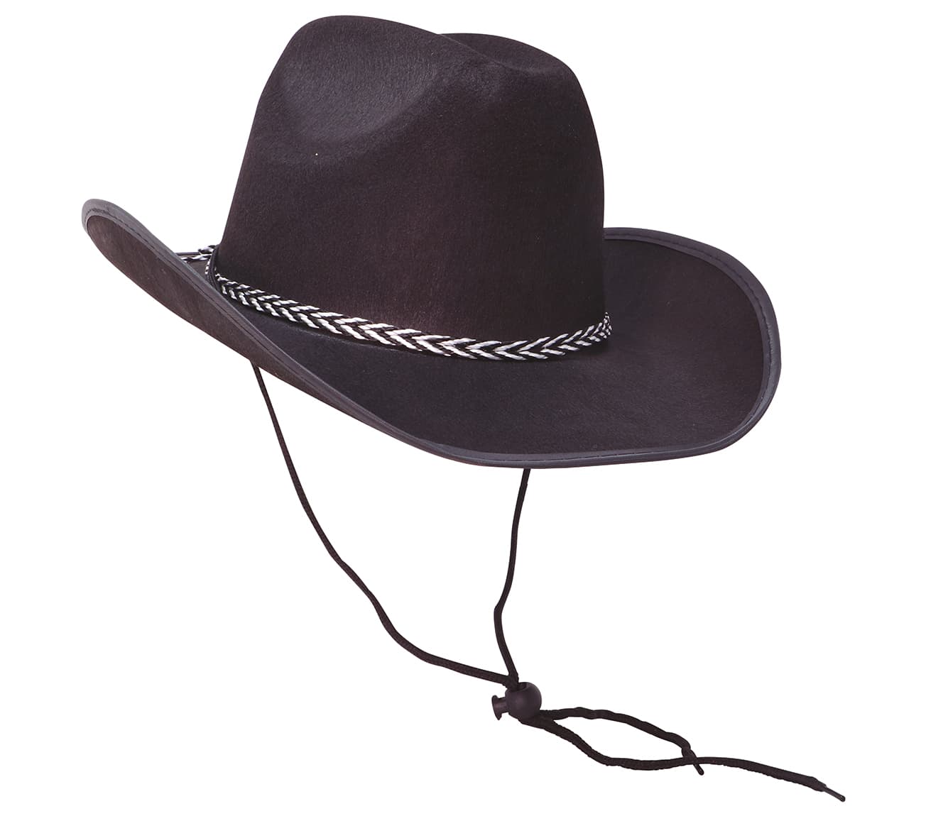 Sort cowboyhat i filt