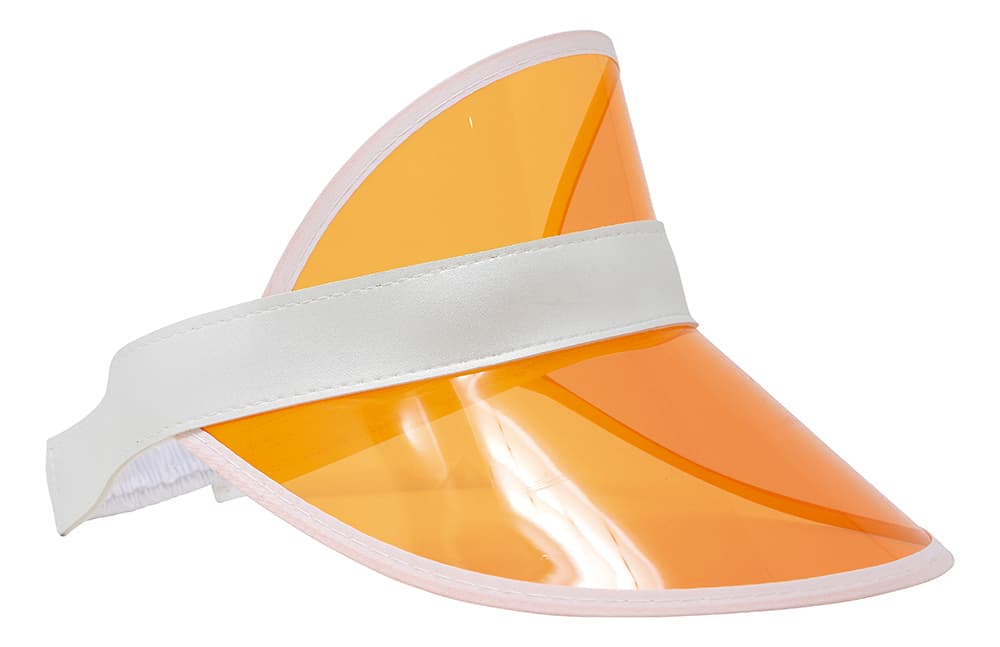 Transparent orange 80'er-solskærmshat
