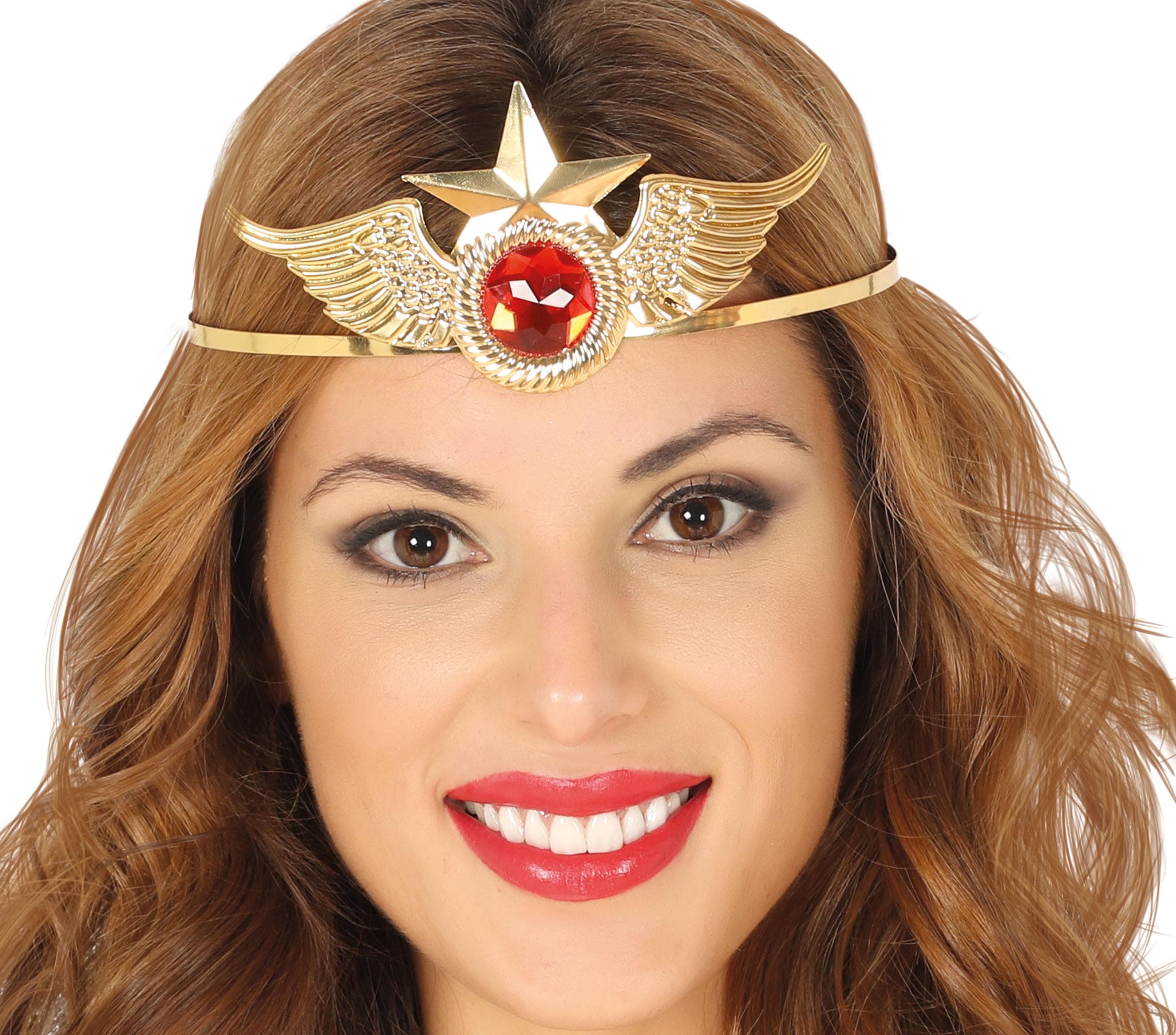 Superheltindetiara i guldfarvet metal
