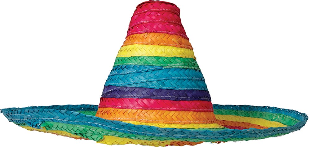 Mexicansk stråhat, 50 cm, flerfarvet