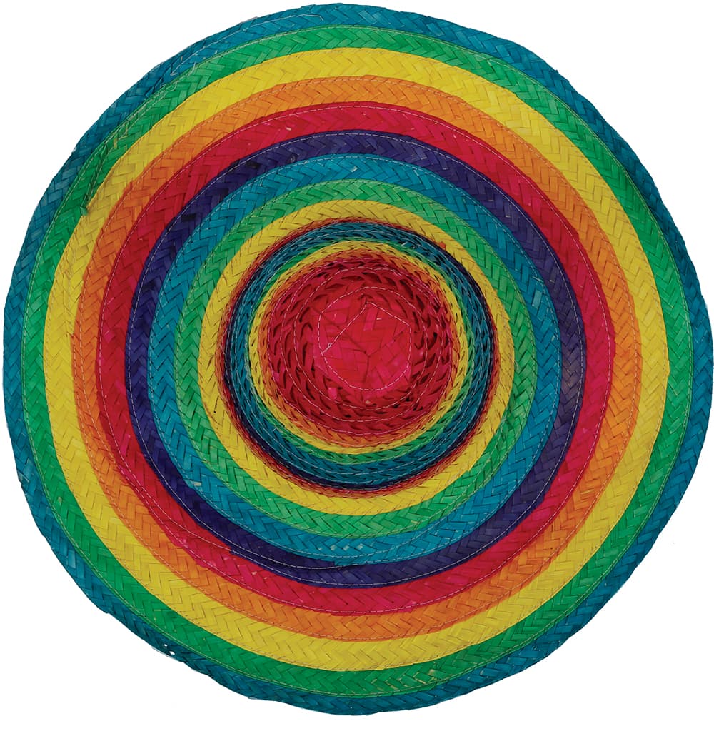 Mexicansk stråhat, 50 cm, flerfarvet