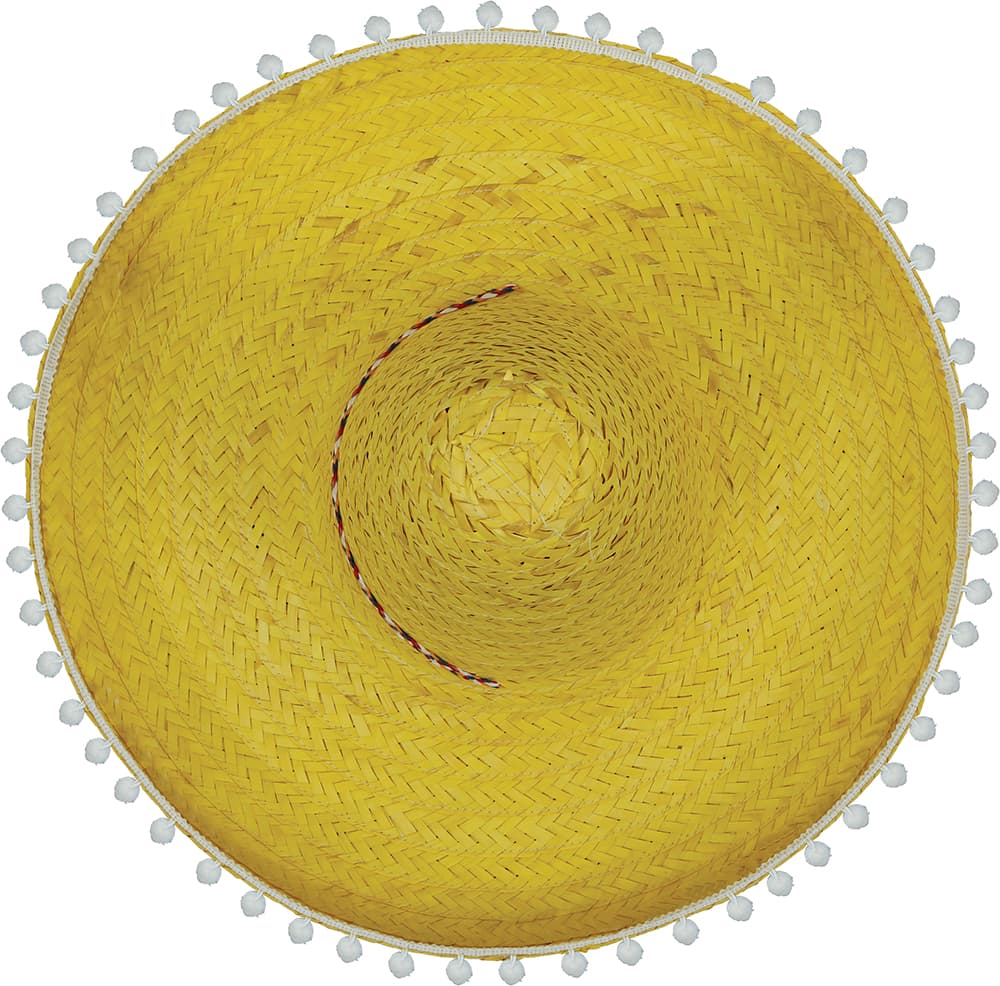Mexicansk stråhat 45 cm, gul