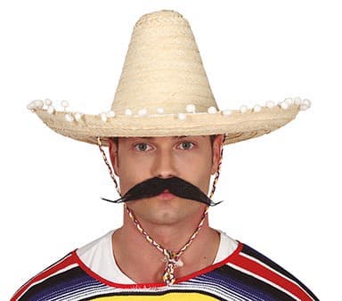 Mexicansk stråhat 45 cm, stråfarvet