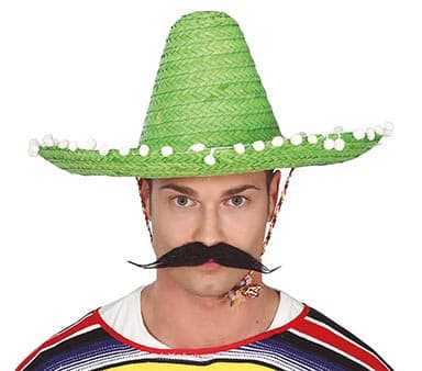 Mexicansk stråhat 45 cm, grøn