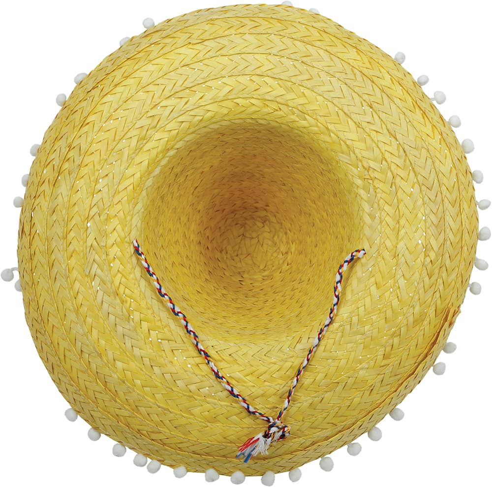 Mexicansk stråhat 50 cm, gul