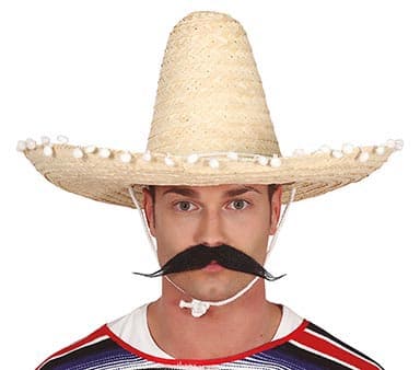 Mexicansk stråhat 50 cm, stråfarvet