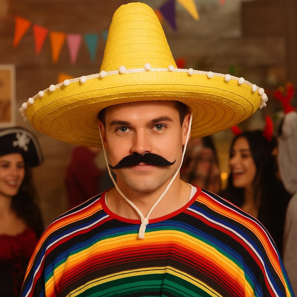 Mexicansk stråhat 60 cm, gul