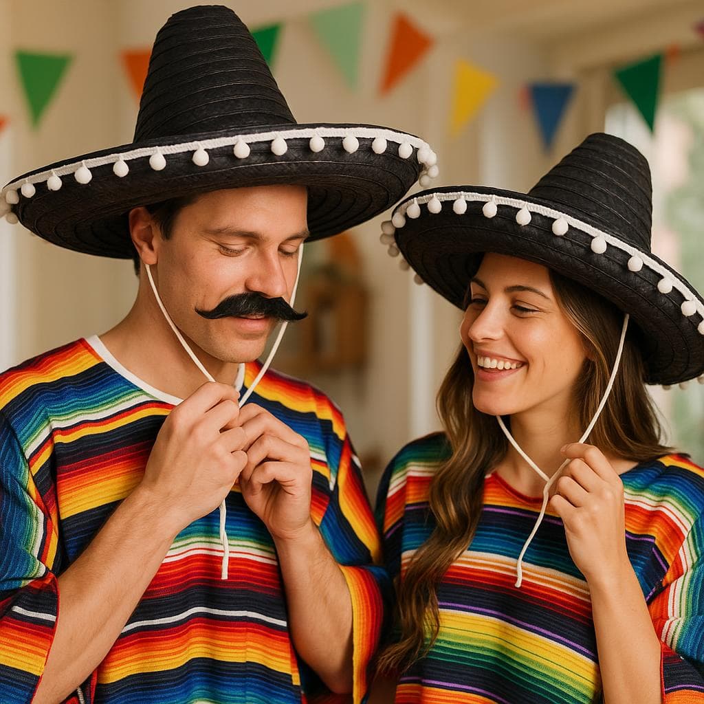 Mexicansk stråhat 60 cm, sort