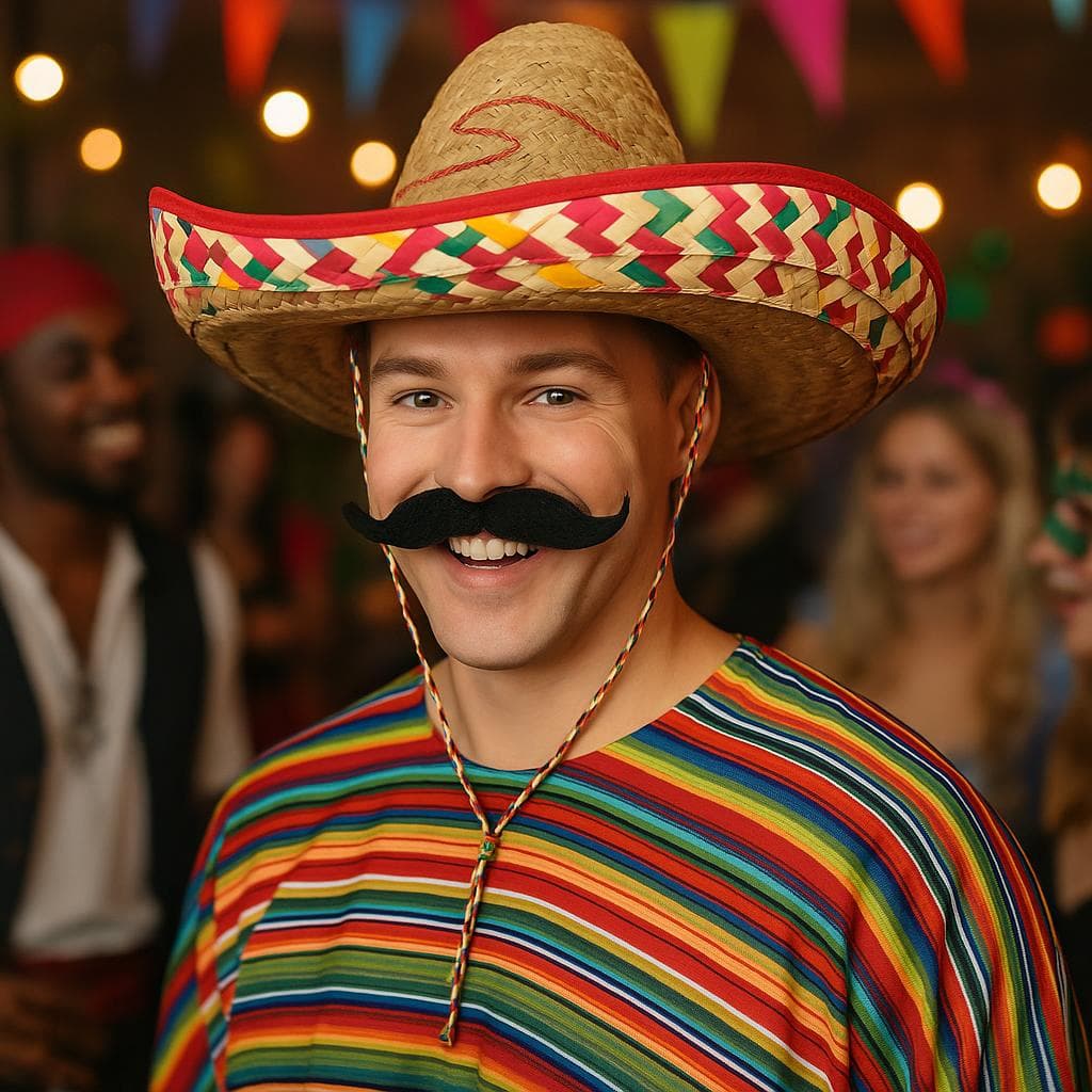 Mexicansk stråhat, 50 cm, mørk