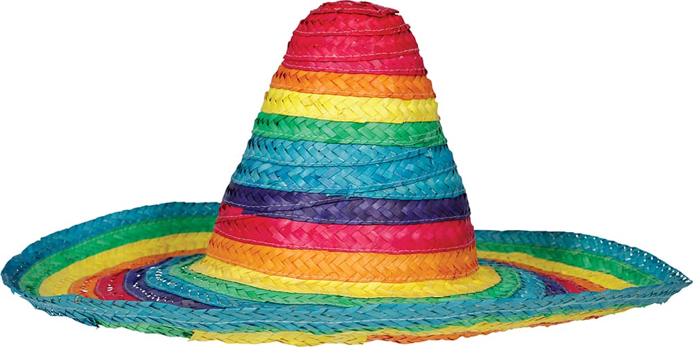 Mexicansk stråhat, 50 cm, regnbue