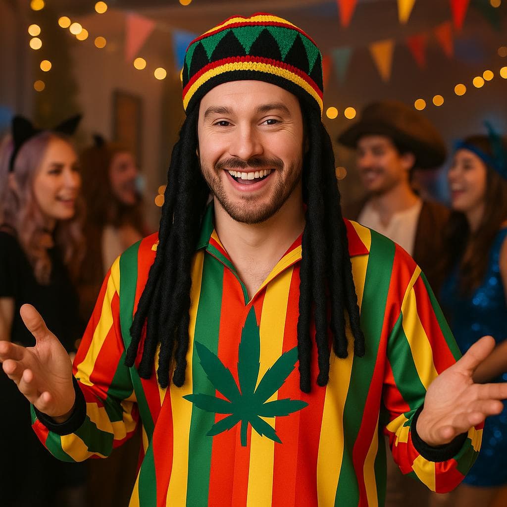 Rastahue med hår, til voksne