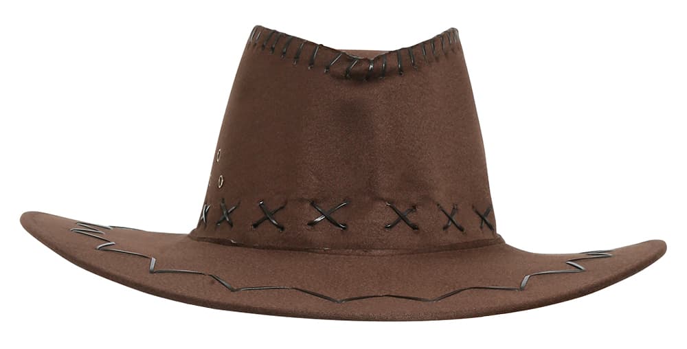 Brun cowboyhat i kunstlæder til børn