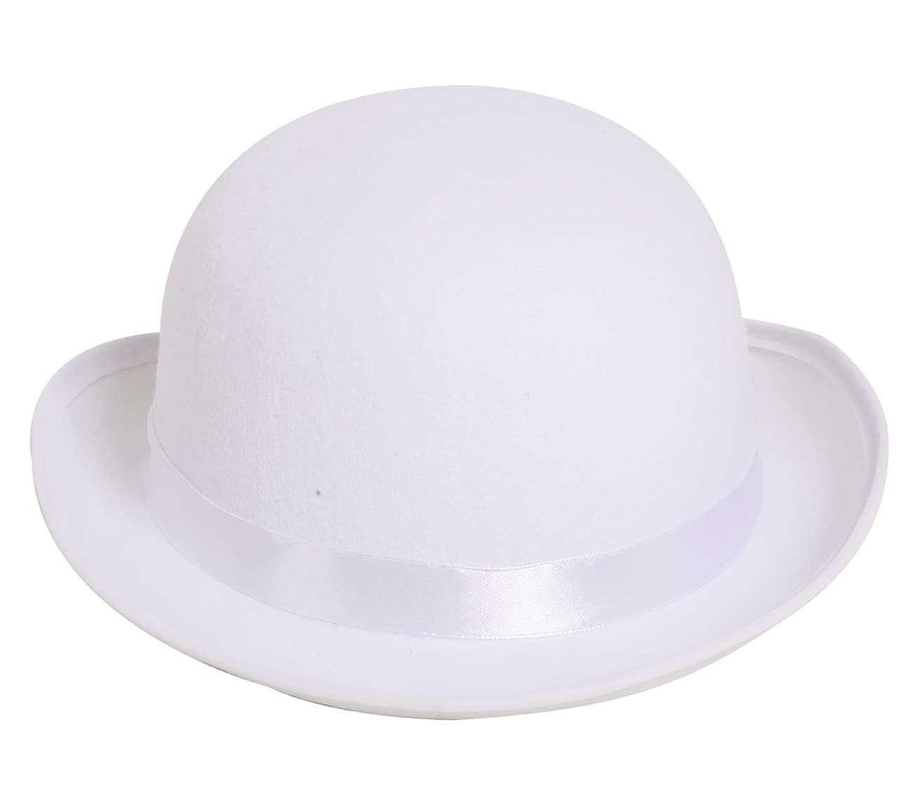 Hvid bowlerhat i filt