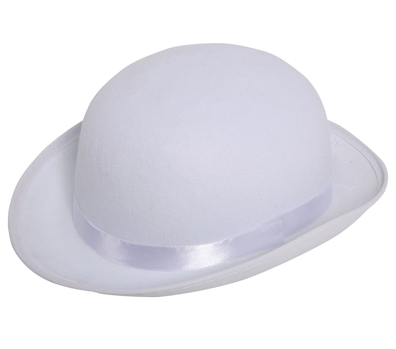 Hvid bowlerhat i filt