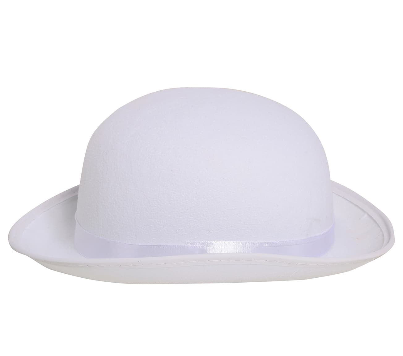 Hvid bowlerhat i filt