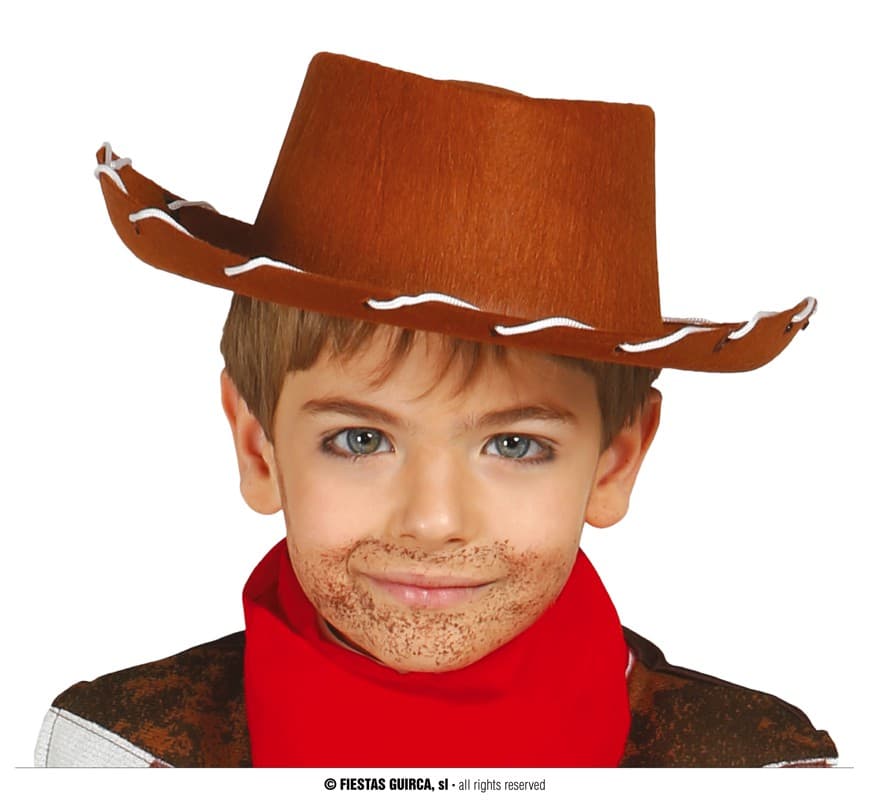 Cowboyhat i filt til børn
