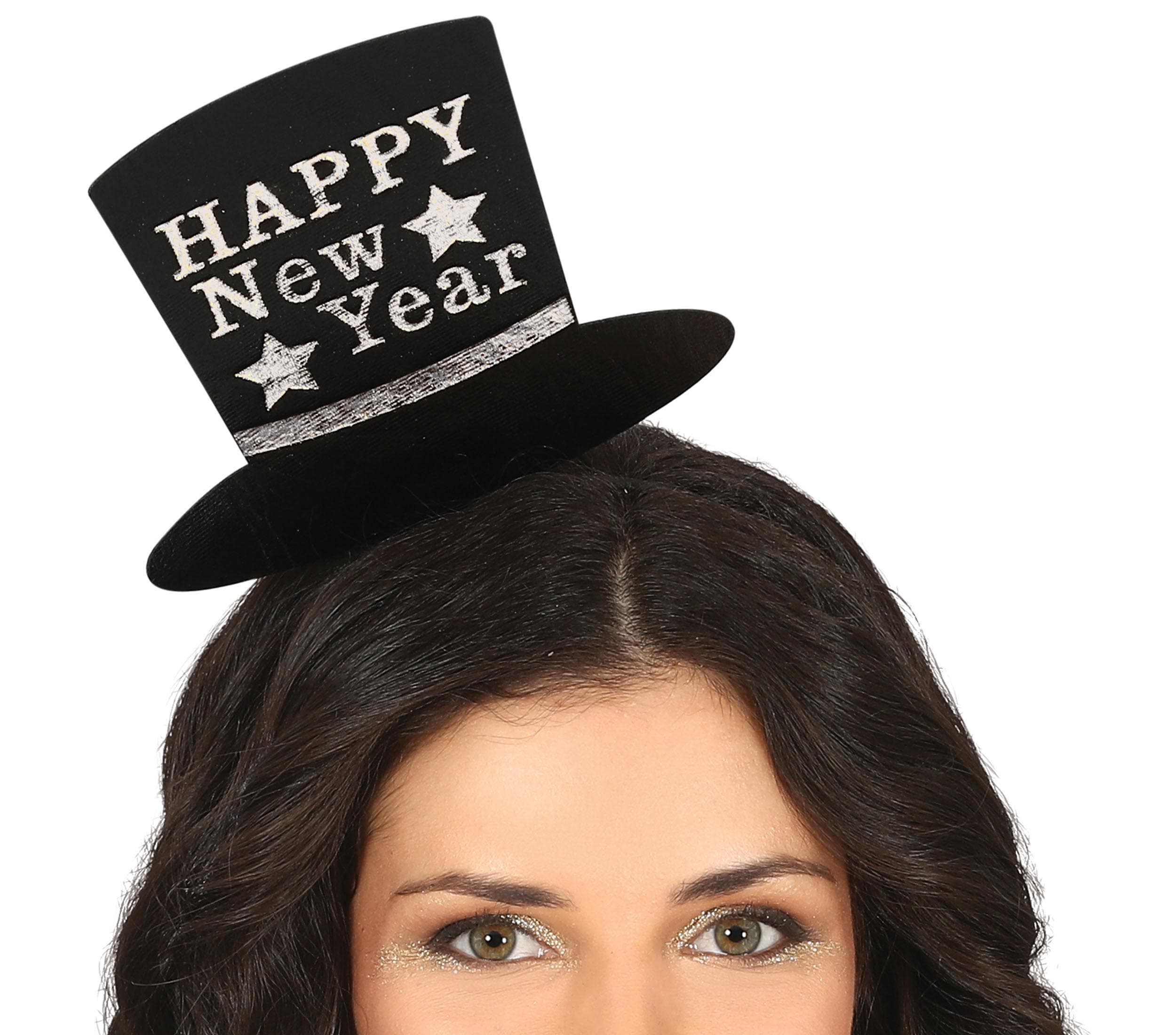 Sølvfarvet hårbøjle "Happy New Year"