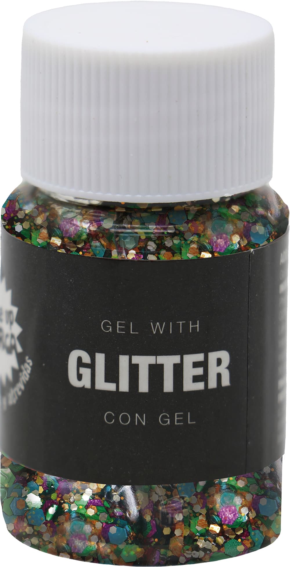 Bøtte med flerfarvet glimmergel, 20 g