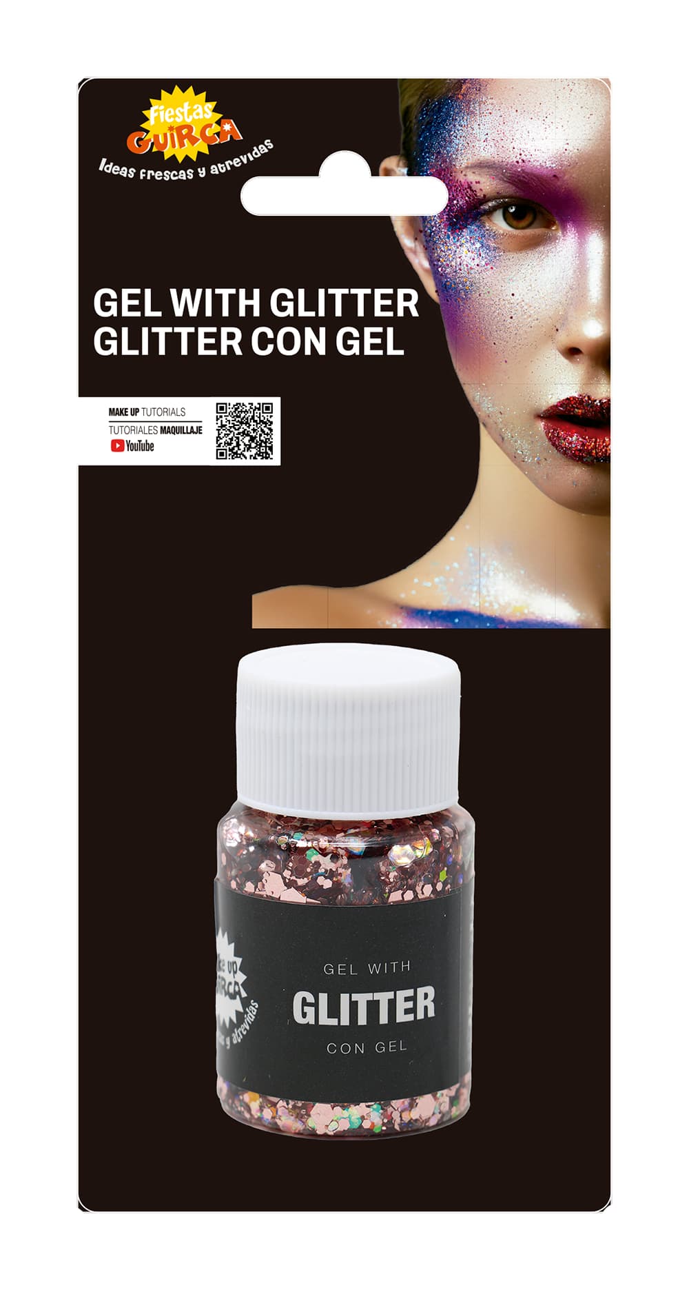 Bøtte med glimmergel i rosaguld, 20 g