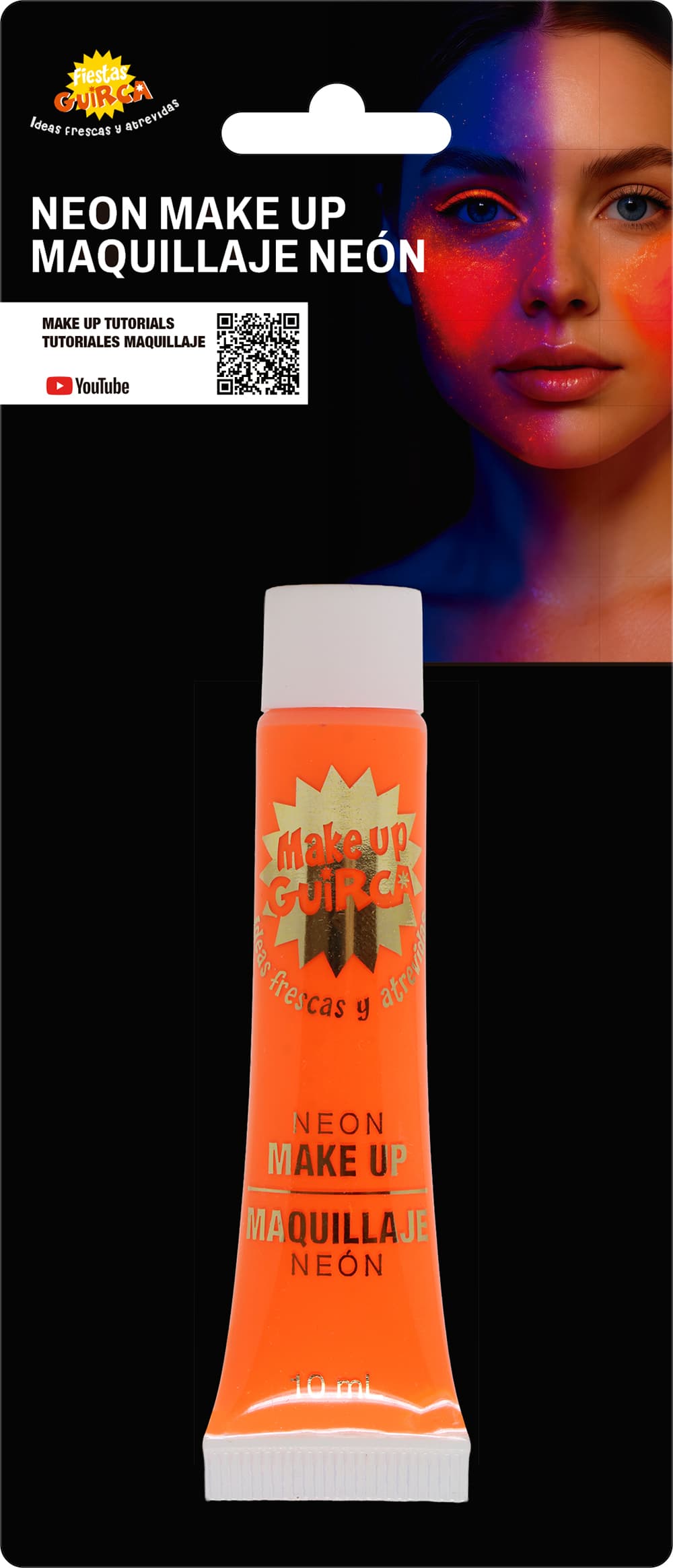 Neonorange sminke i tube, 10 ml