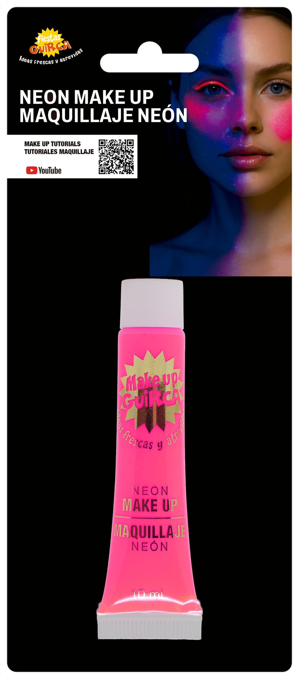 Neonpink sminke i tube, 10 ml