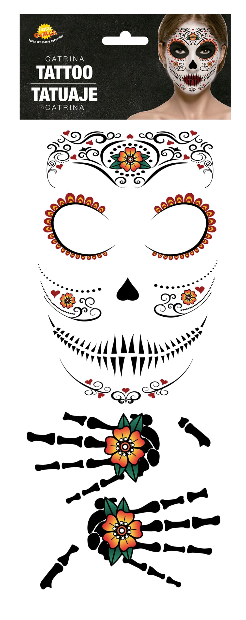 Ansigtstatovering, Catrina, 14 × 30 cm