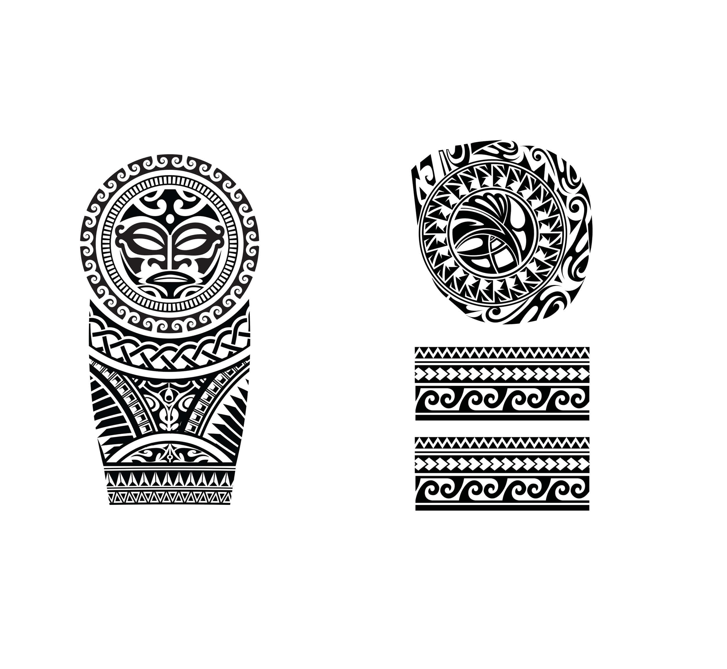 Maori-tatoveringer, bølger, 14 × 30 cm