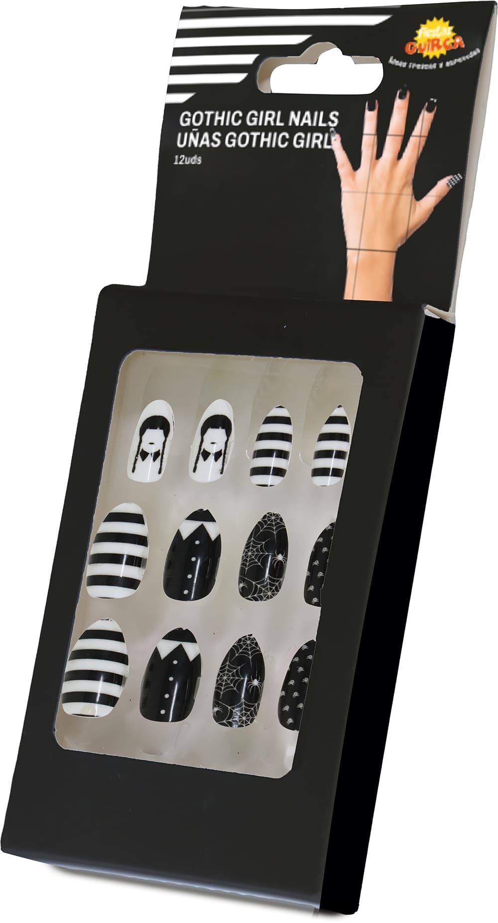 12 gothic girl-negle med lim