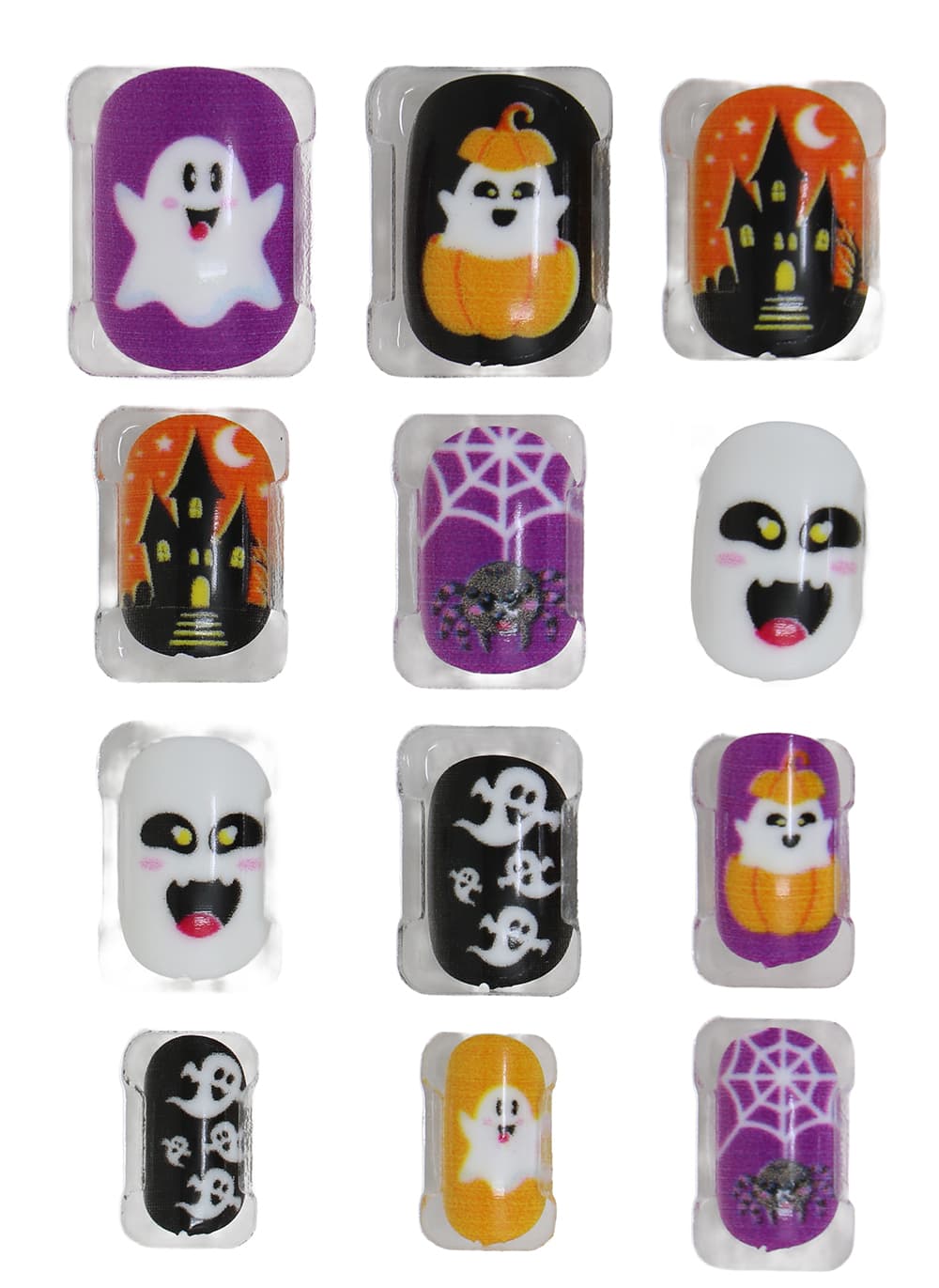 12 negle med lim til børn, halloweendesign 4