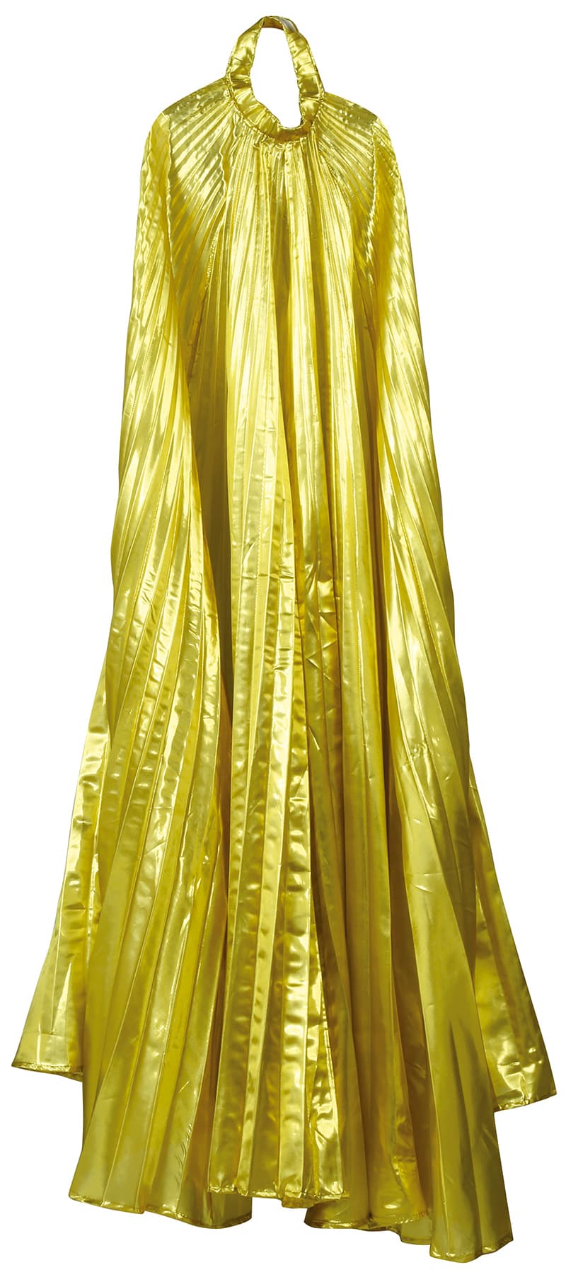 Plisseret kappe i guld, 285 × 135 cm