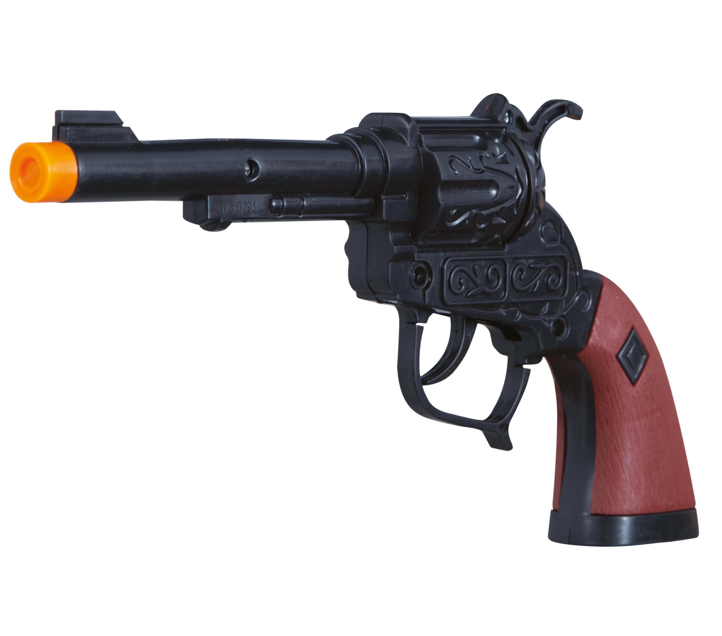 Sort cowboypistol, 20 cm