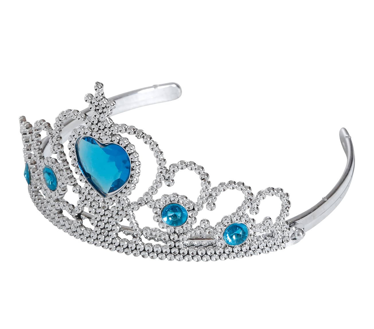 Prinsessetiara med blå sten