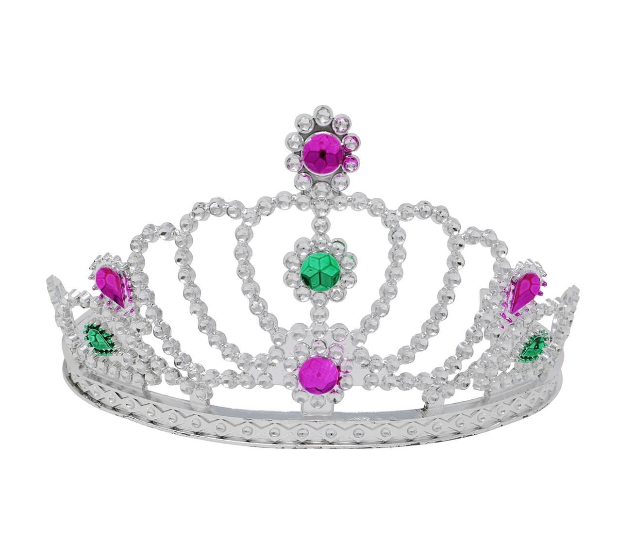 Sølvfarvet tiara, ca. 20,8 cm