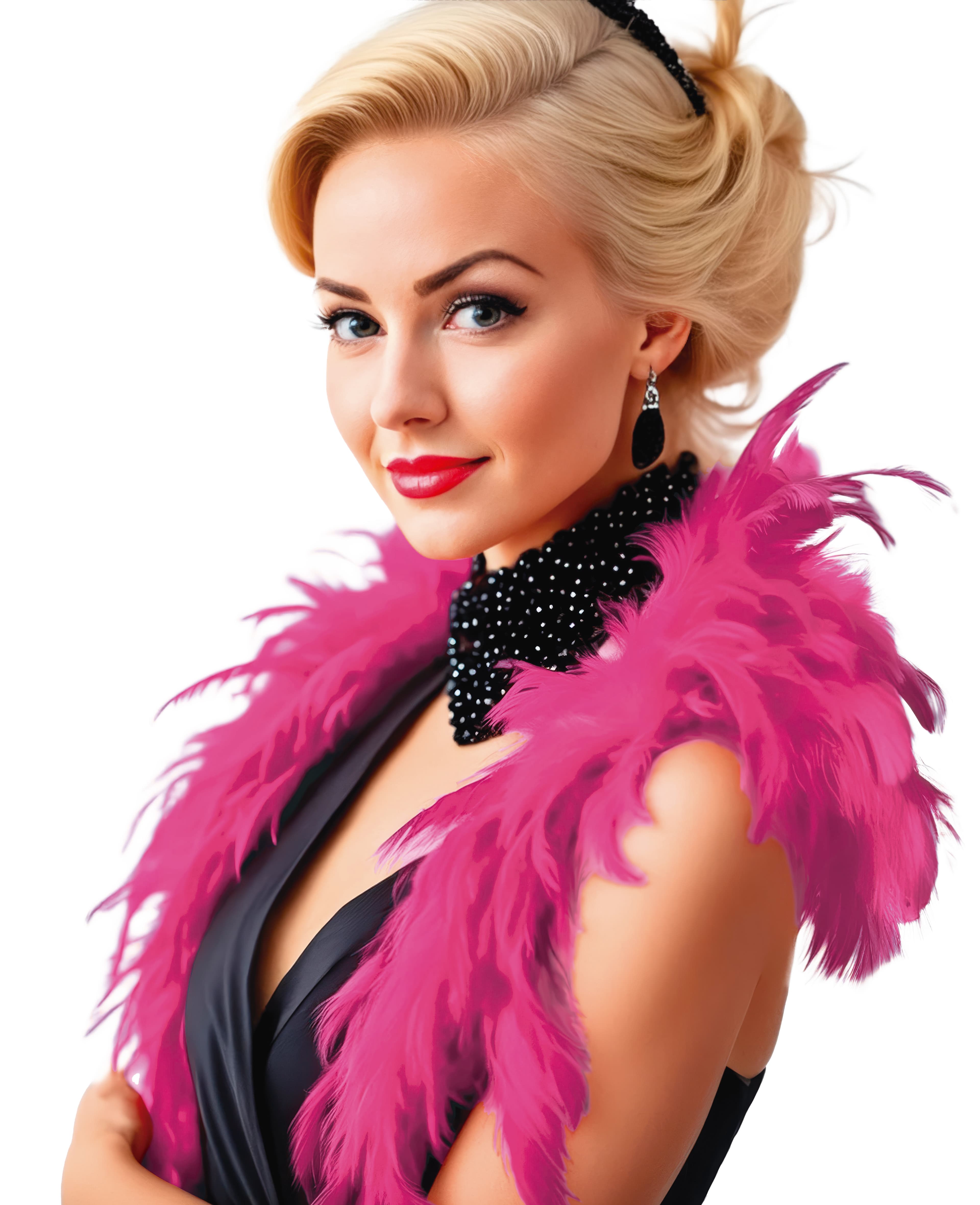 Boa med fuchsia fjer (40 g)