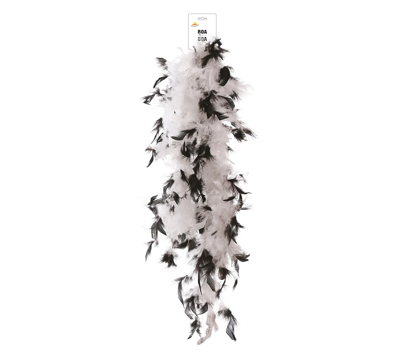 Boa med sorte og hvide fjer (40 g)