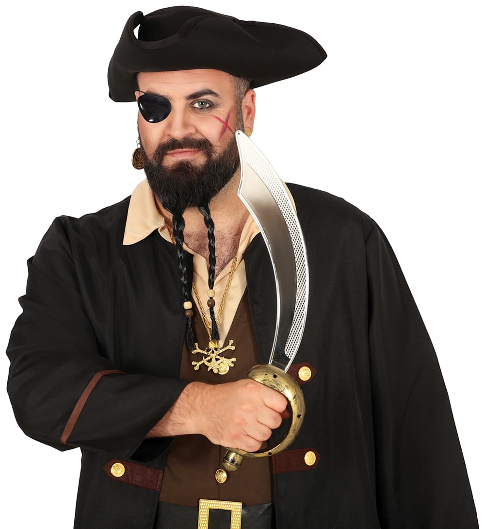 Piratsabel med øjenklap, 47 cm