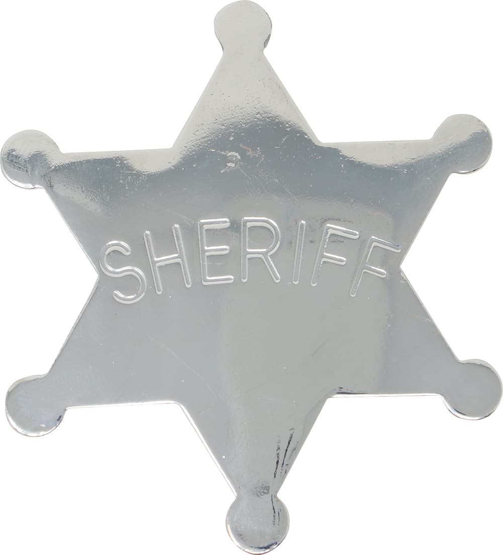 Sheriffstjerne i metal 6 cm