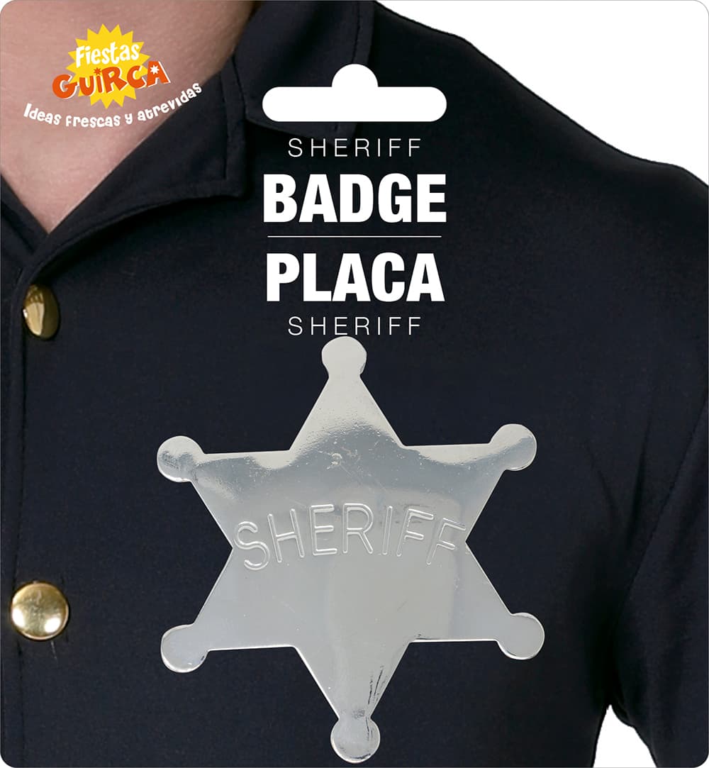 Sheriffstjerne i metal 6 cm