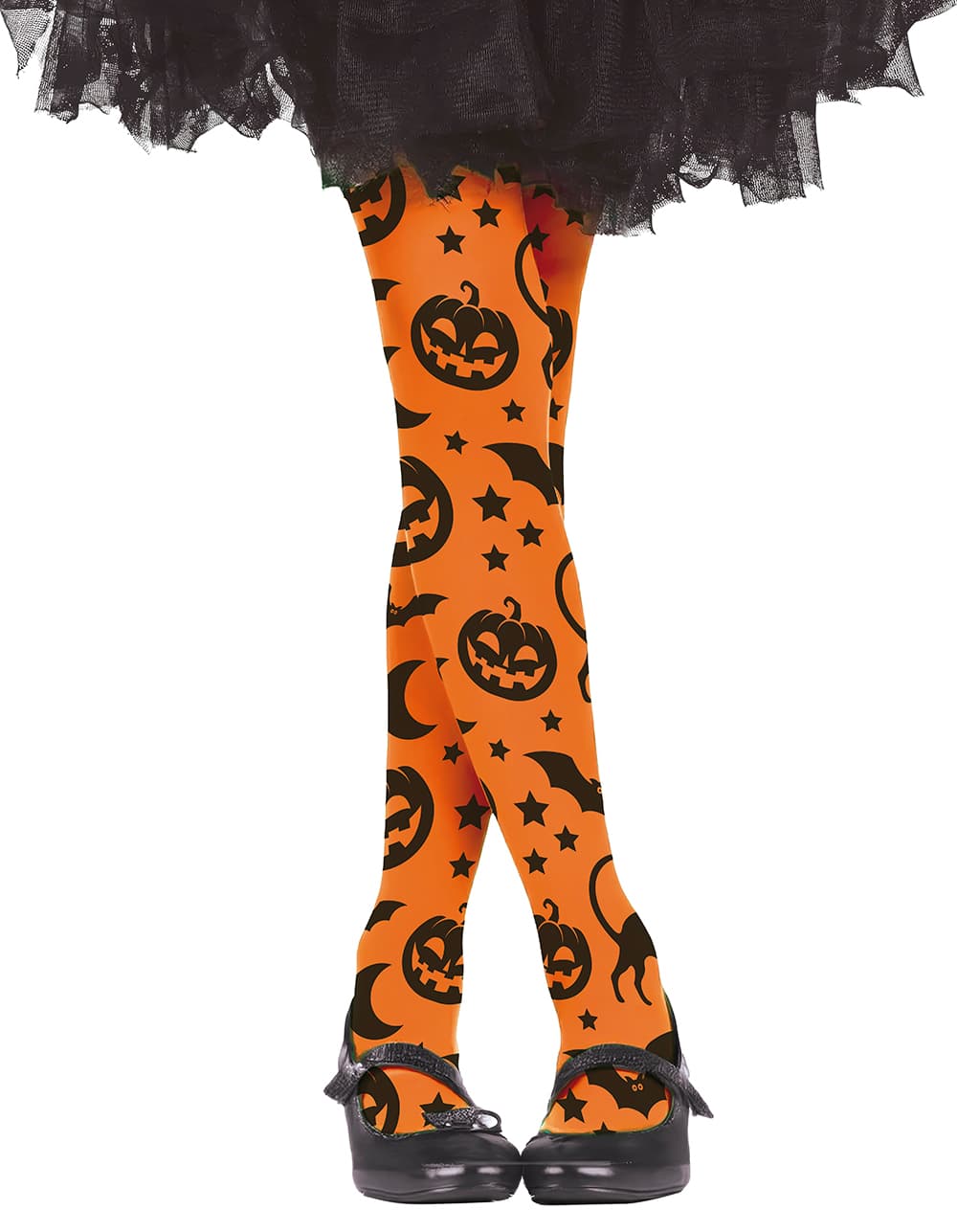 Orange strømpebukser til halloween til piger