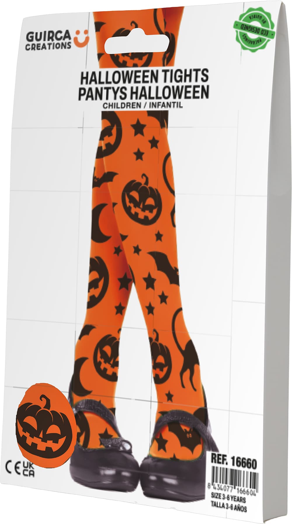Orange strømpebukser til halloween til piger