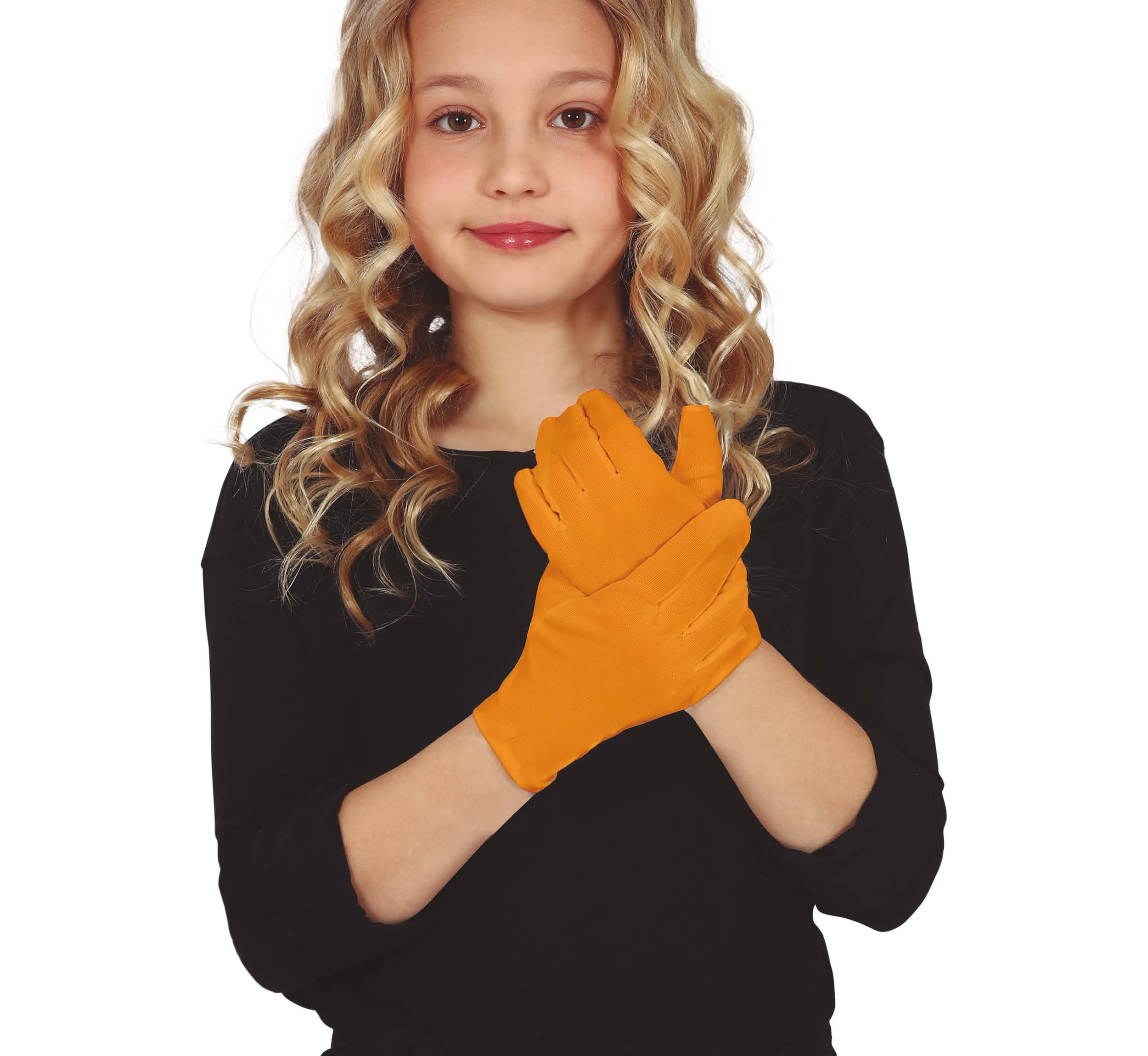 Handsker, 17 cm, orange, til børn