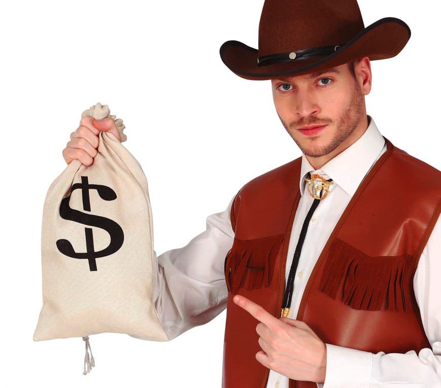 Cowboy-pengepose i stof, 42 × 22 cm