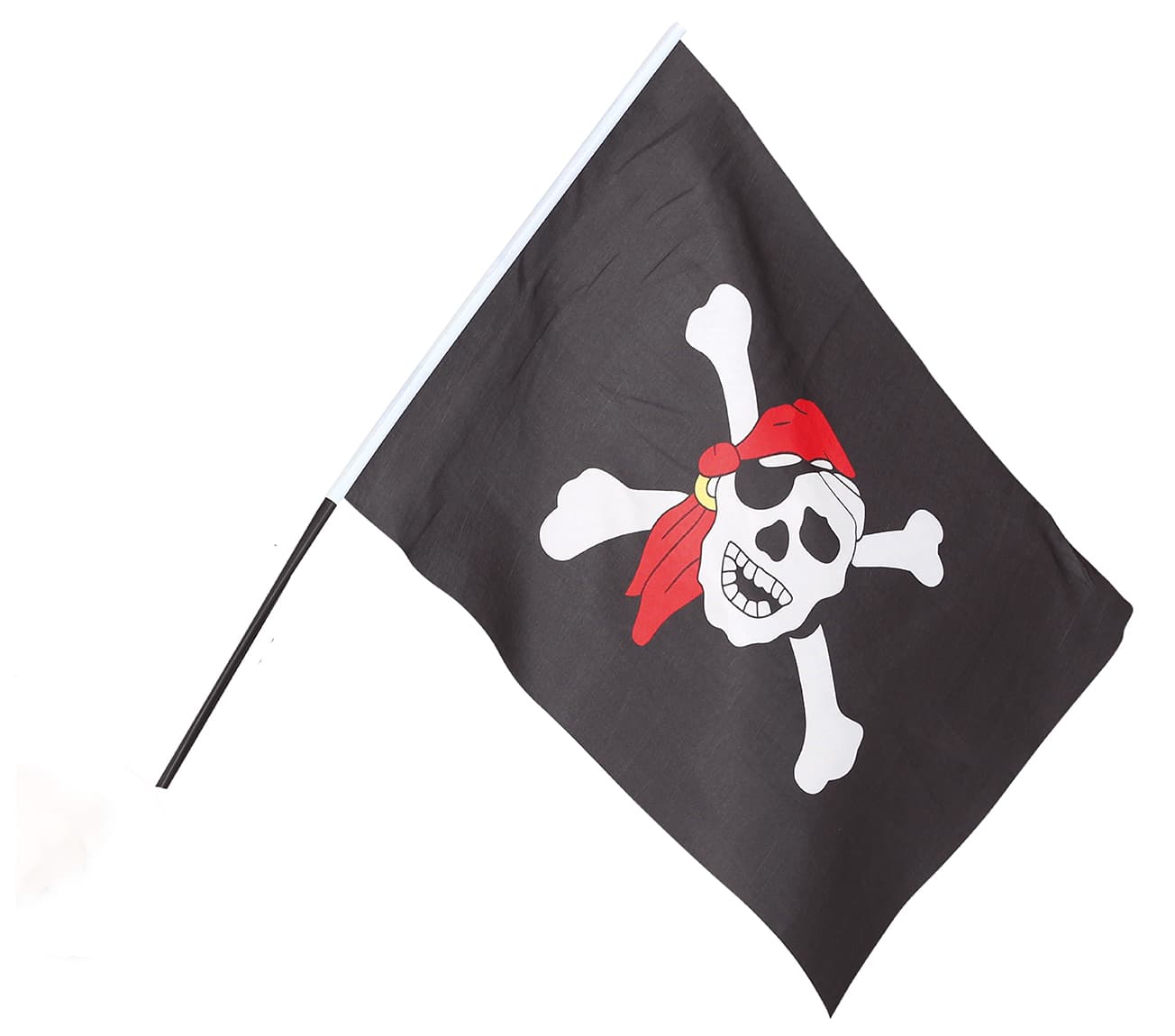 Piratflag med stang 45 × 30 cm
