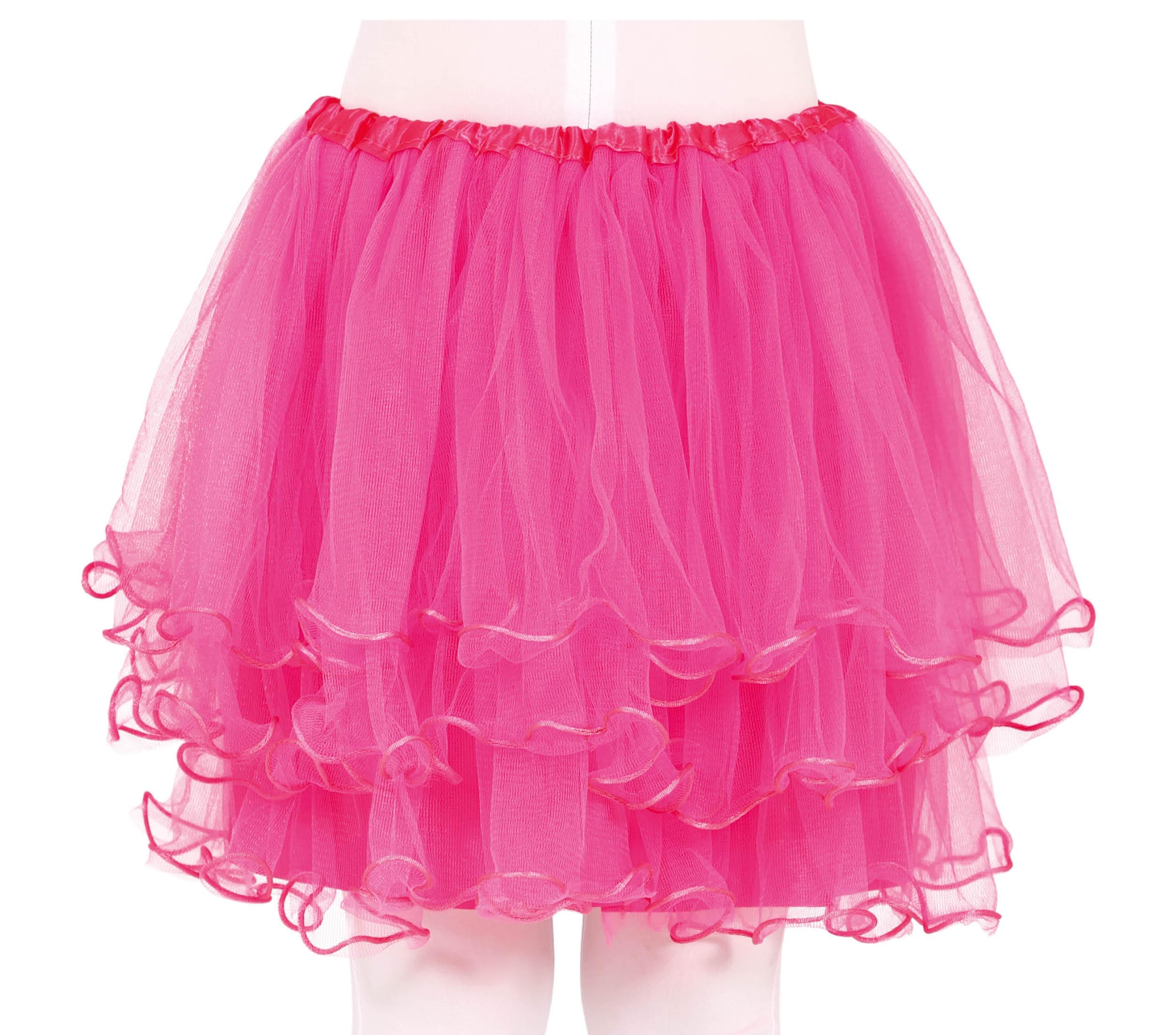 Fuchsiafarvet tutu med flæser til børn, 30 cm