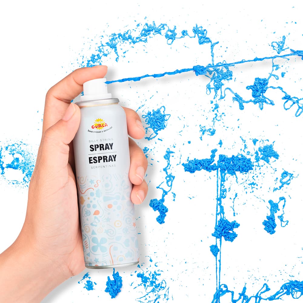 175 serpentinspray-dåse, 83 ml, gul/blå/rød/grøn/orange/fuchsia