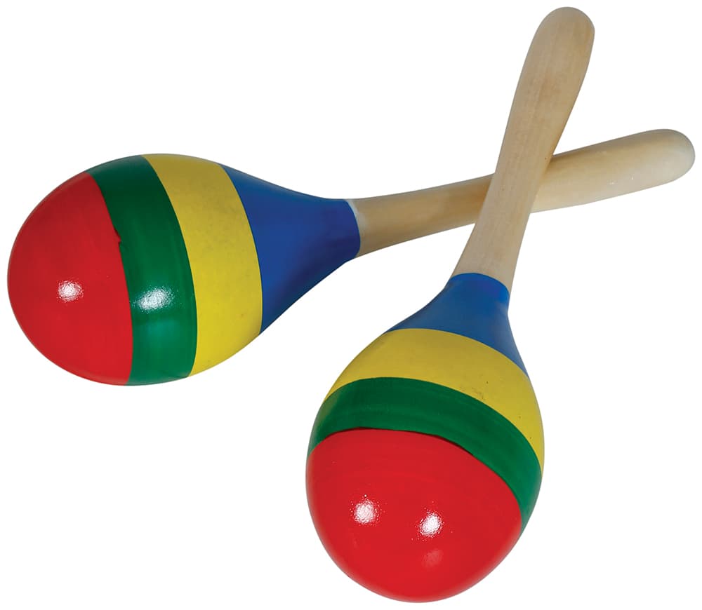 Flerfarvet maraca, 20 cm, træ