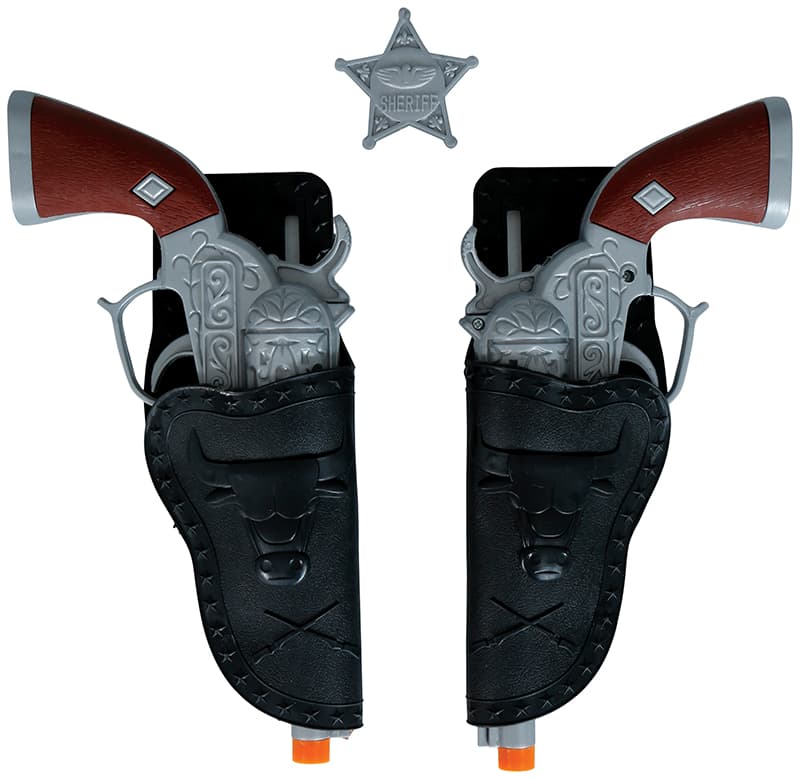 Par pistolhylstre med 2 pistoler på 24 cm