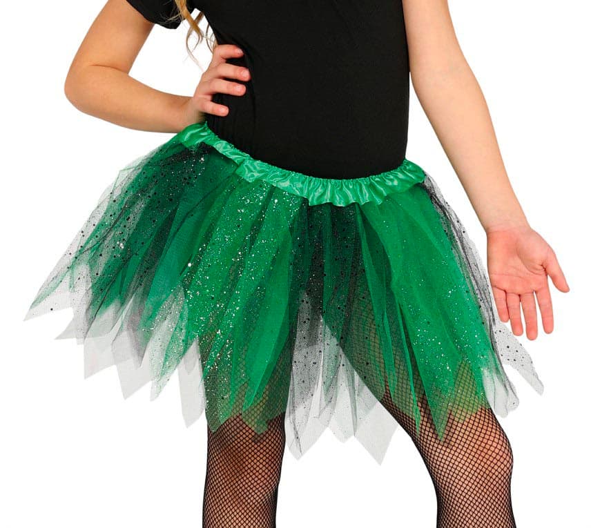 Sort/grøn tutu til børn, 30 cm